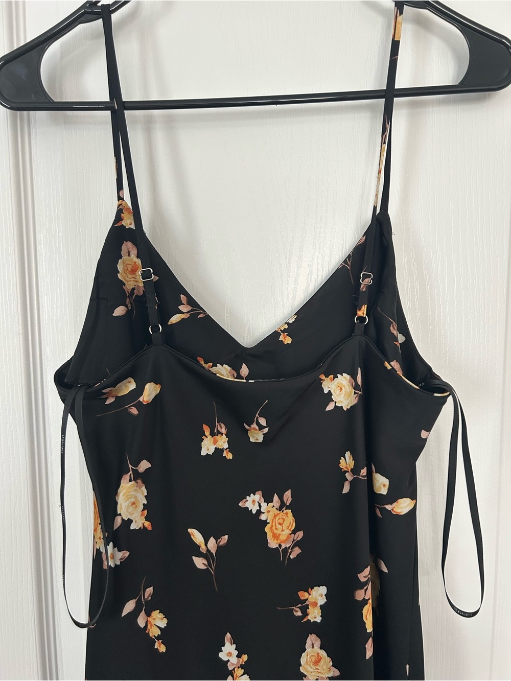 Forever 21 Black Floral Midi Dress with Yellow Floral Print - Picture 4 of 5